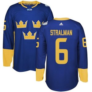 Kinder Team Schweden #6 Anton Stralman Authentic Königsblau Auswärts 2016 World Cup